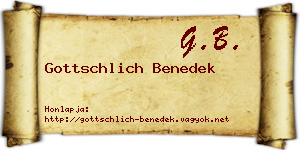 Gottschlich Benedek névjegykártya